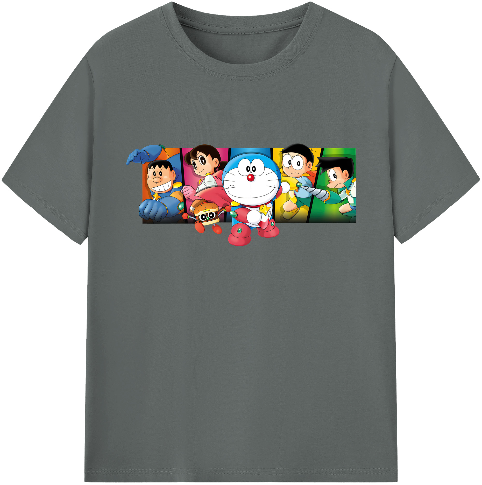 （画像用） ドラえもん Doraemon 綿100％ メンズ半袖Tシャツ｜肌触りやわらか＆通気性